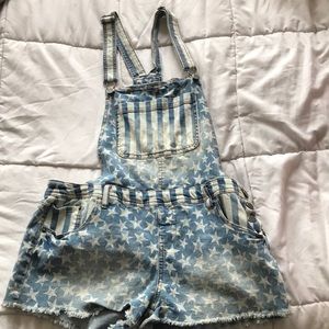 Jean Starred Overalls- Distressed